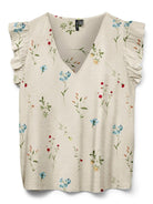 Vero Moda Top Donna Josie Bianco Pomice Stampa Bea 10303762 Pumice Stone Bea VERO MODA 