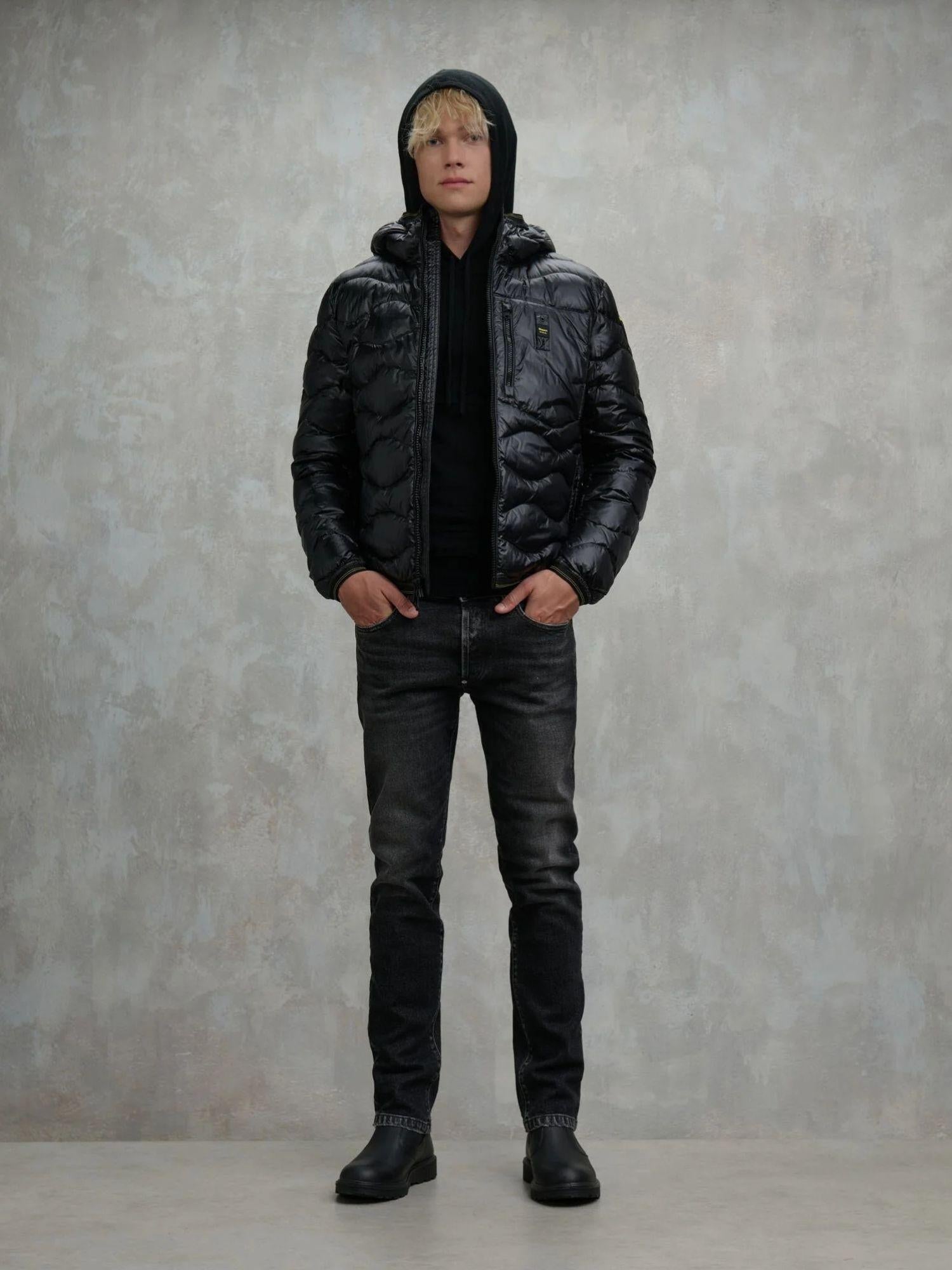 Blauer Piumino ad onde Wave Uomo Nero BLUC03074 6355 999 BLAUER 