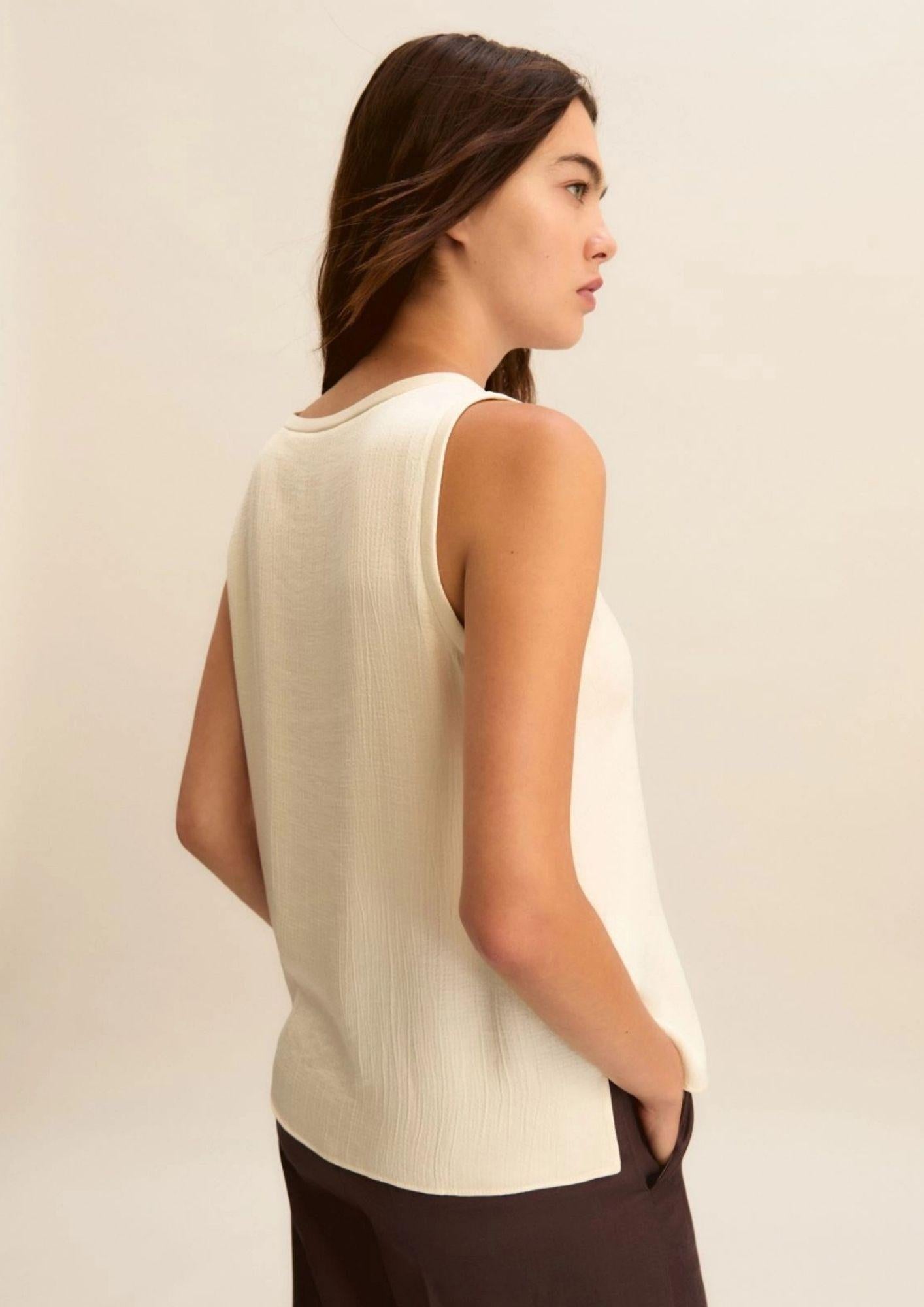 Emme Marella Canotta Donna Emmnembi Bianco Lana 2615161011200 001 EMME MARELLA 