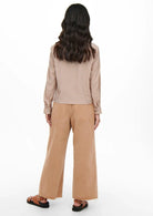 Only Camicia Donna Lecey Marrone Linee Bianche 15195910 Toasted Coconut ONLY 