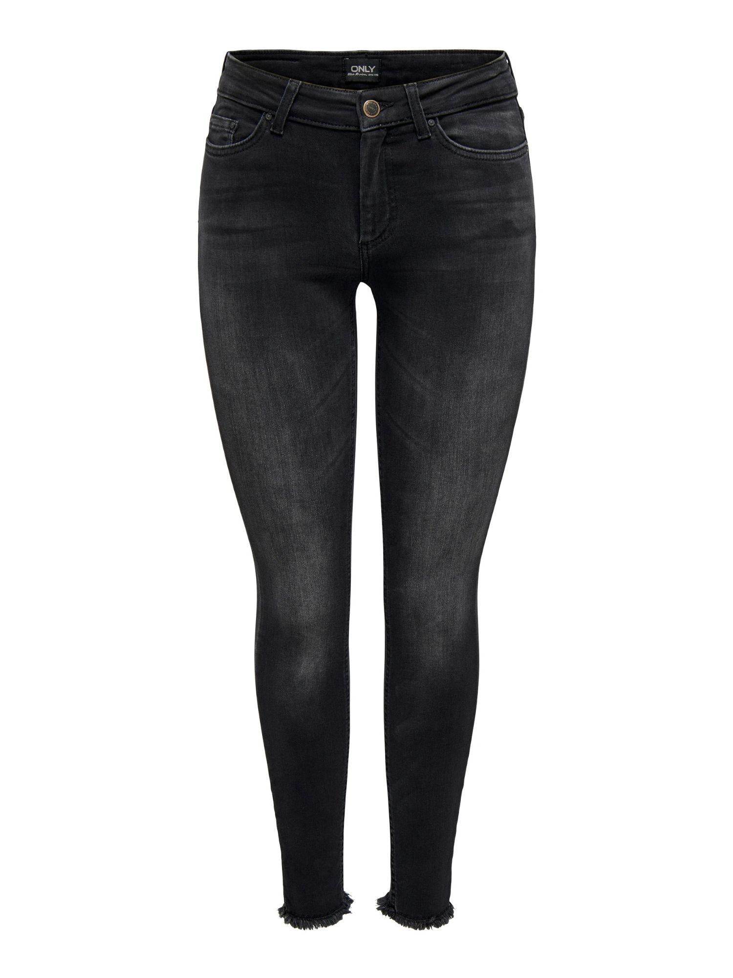 Only Jeans Donna Blush A Vita Media Skinny Fit Black Denim 15157997 Black Denim ONLY 