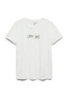 Vero Moda Top Donna Ikami Bianco con Stampa Amore 10340181 Snow White AMORE VERO MODA 