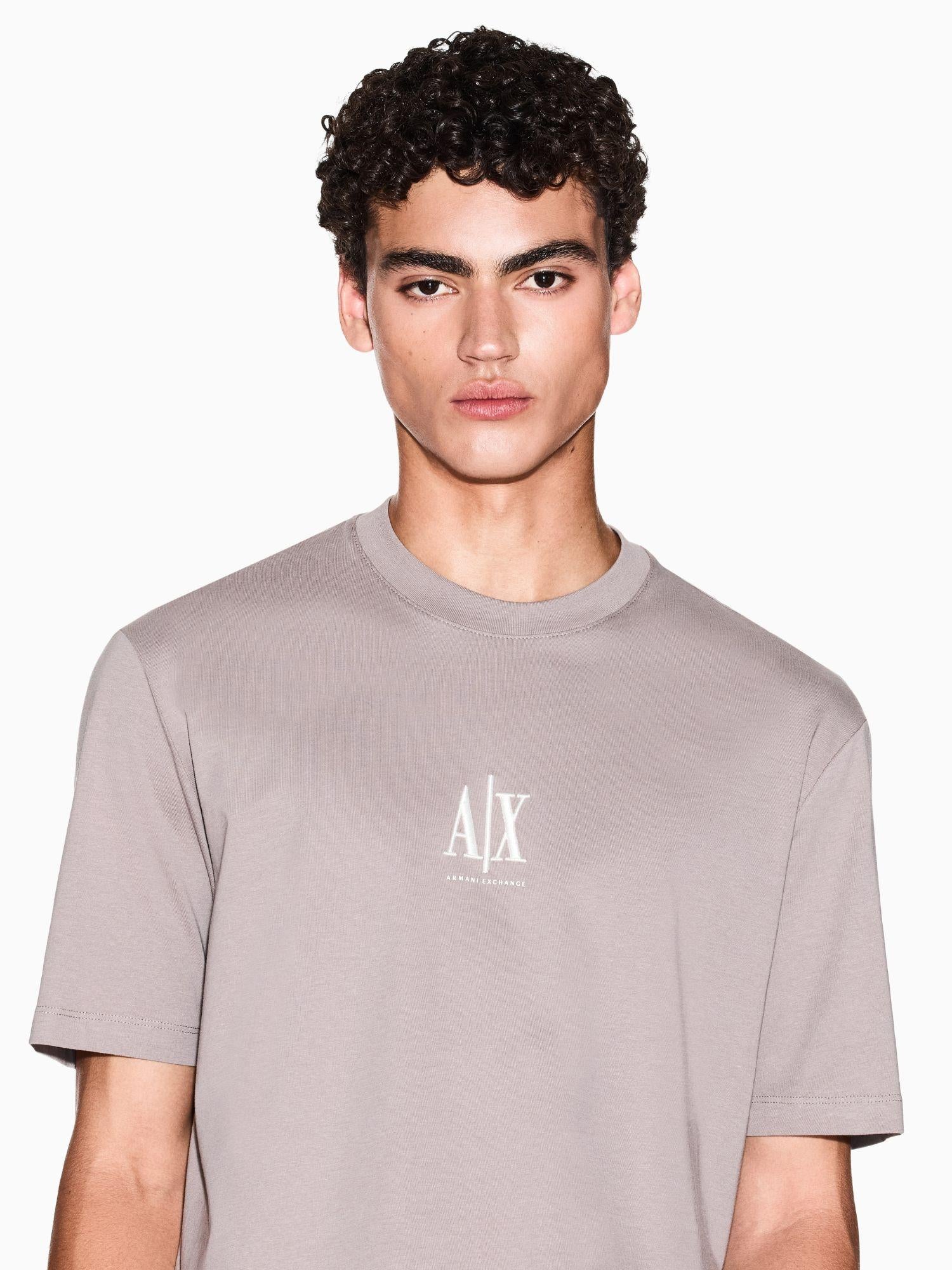 Armani Exchange T-Shirt con logo ricamato Uomo Beige XM000363 AF12308 U6107 ARMANI EXCHANGE 