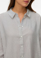 Vero Moda Camicia Donna Kaja Bianca Righe Nere 10340687 Snow White Amanda Black VERO MODA 