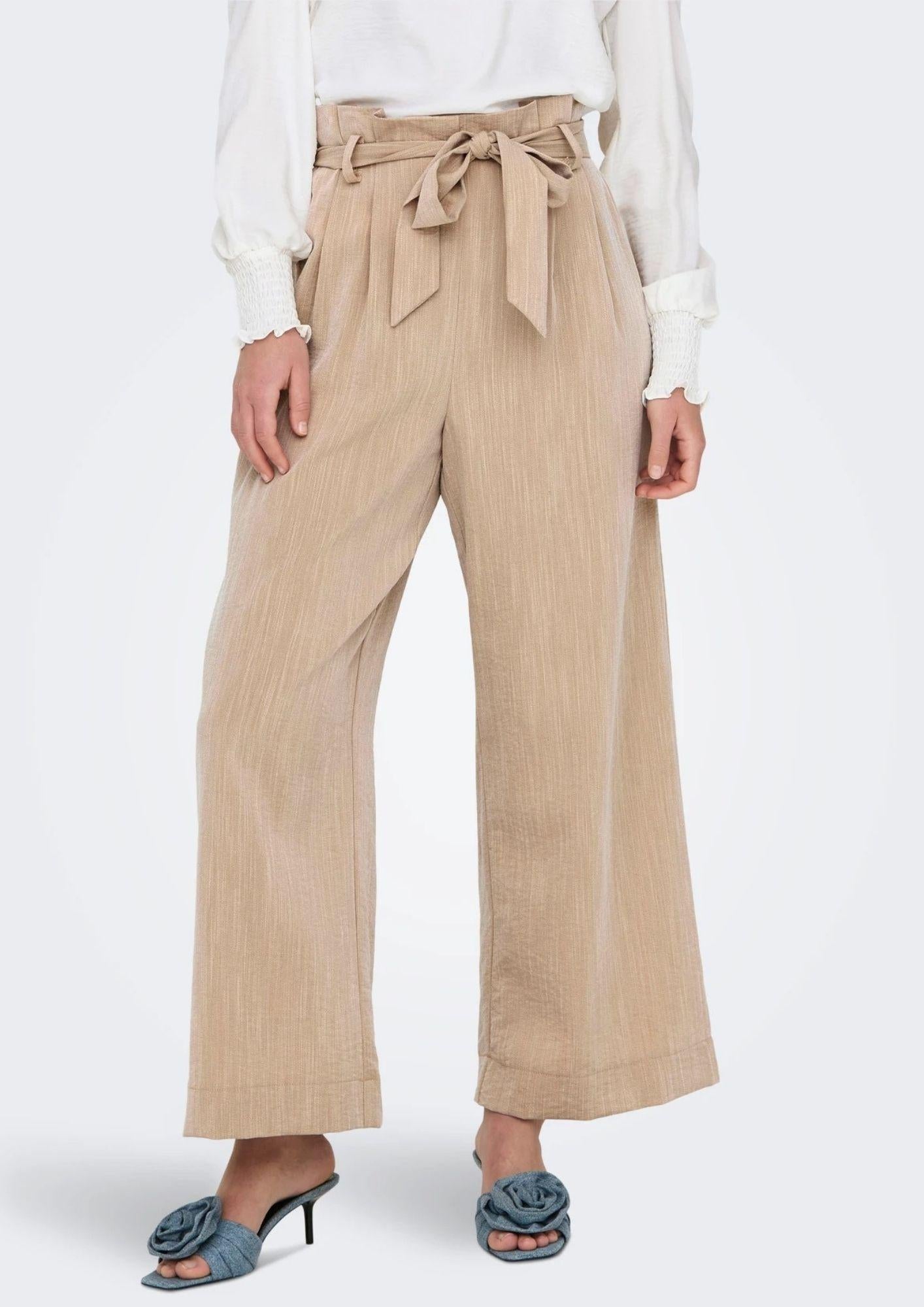 Only Pantalone Donna Marsa Beige Safari 15269628 Safari MELANGE ONLY 