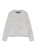 Vero Moda Cardigan Donna Dae Grigio Chiaro Dettagli Beige