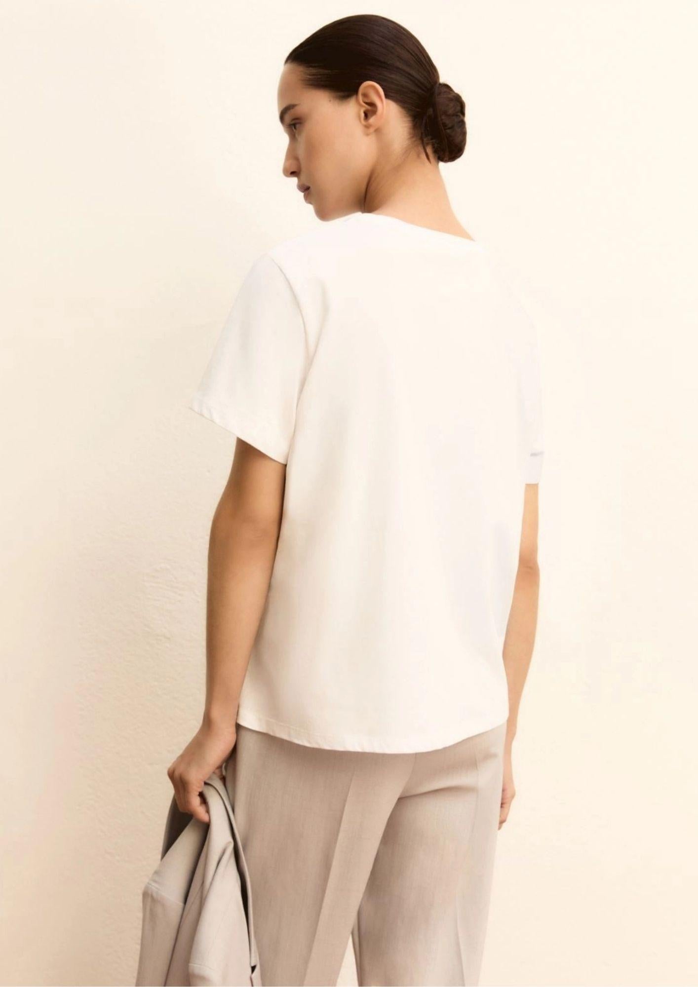 Emme Marella T-Shirt Donna Emmracconto Bianca Stampa Blu Foulard 2615971051200 001 EMME MARELLA 