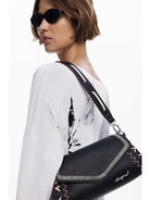 Desigual Borsa effetto pelle cuciture media Donna Nero 25WAXPBE 2000 DESIGUAL 