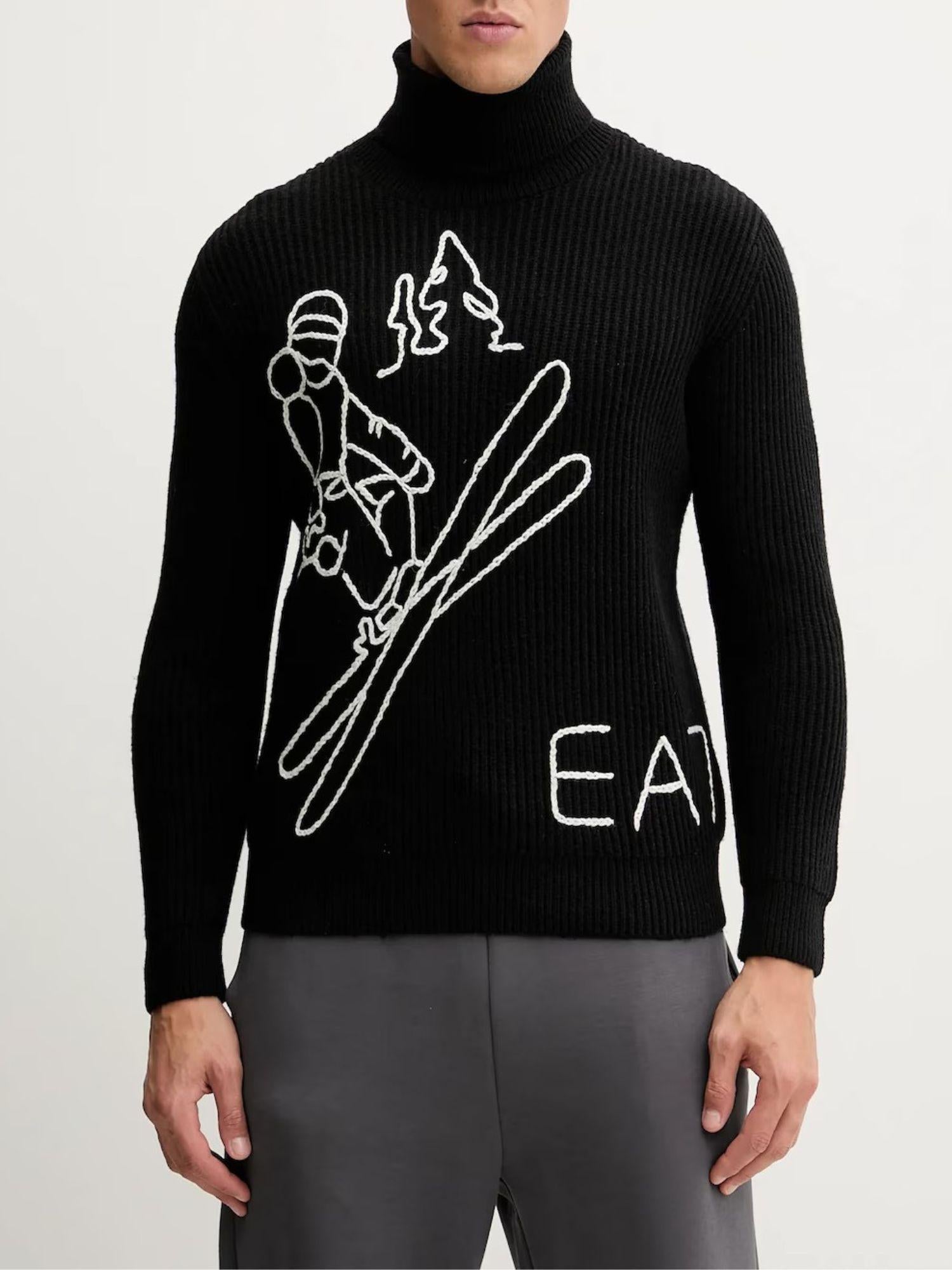 EA7 Emporio Armani Maglione Uomo Dolcevita Nero Regular Fit 7M000502 AF19328 MC262 EA7 EMPORIO ARMANI 