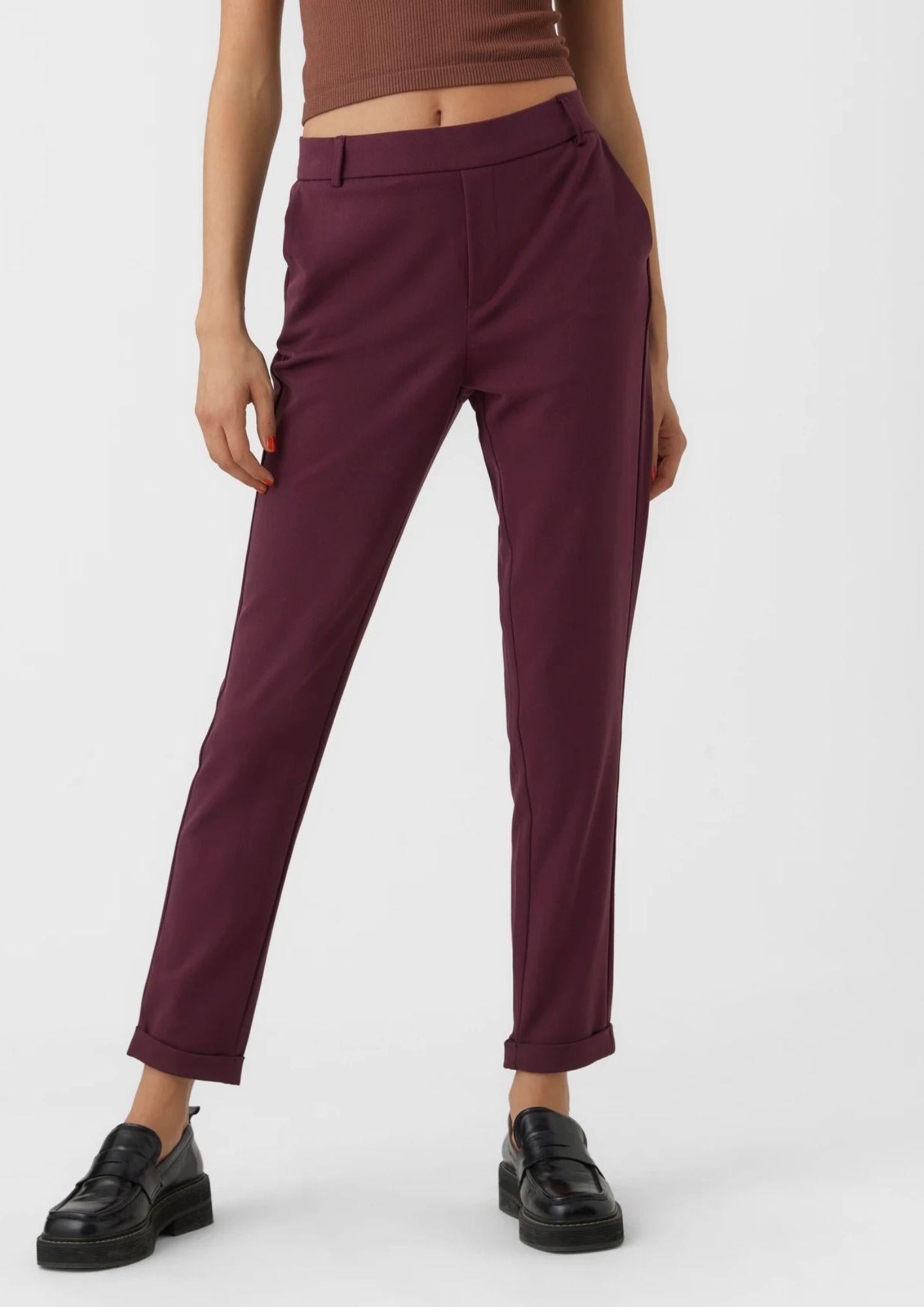 Vero Moda Pantaloni Donna Maya A Vita Media Viola 10225280 Winetasting VERO MODA 