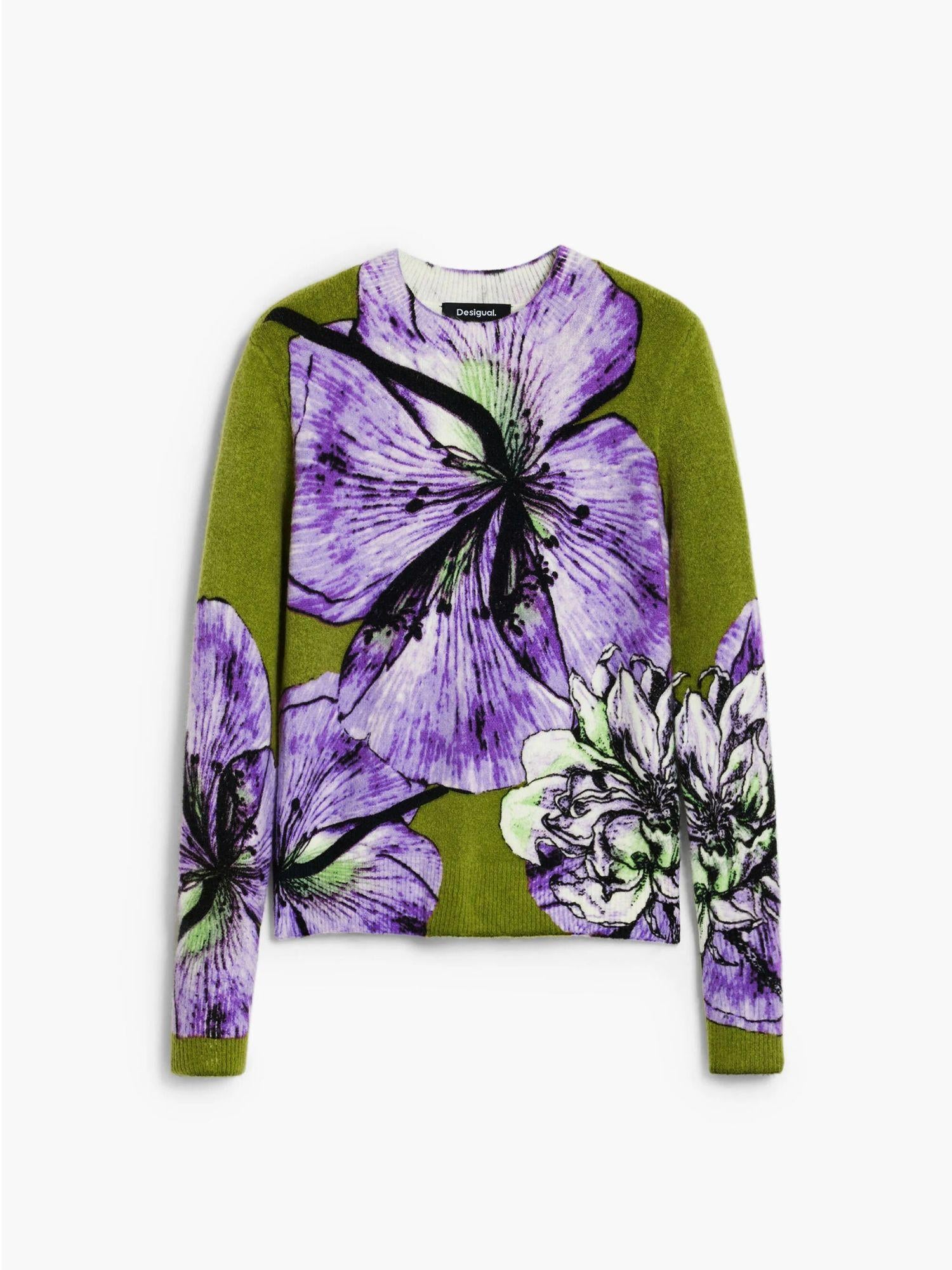 Desigual Maglione disegnato da Mr. Christian Lacroix Donna Verde 25WWJF42 3113 DESIGUAL 