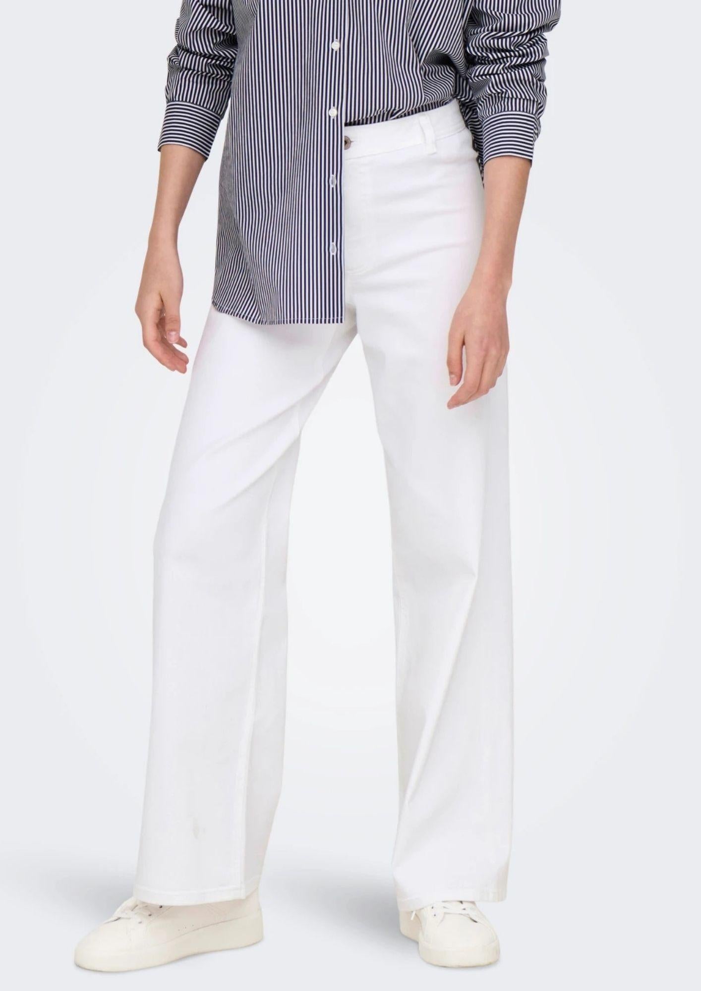 Jacqueline De Yong Pantalone Donna Iris Bianco 15341269 White JACQUELINE DE YONG 