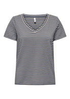 Only T-Shirt Donna Venus Blu E Grigio Betulla 15368929 Navy Blazer Oatmeal ONLY 