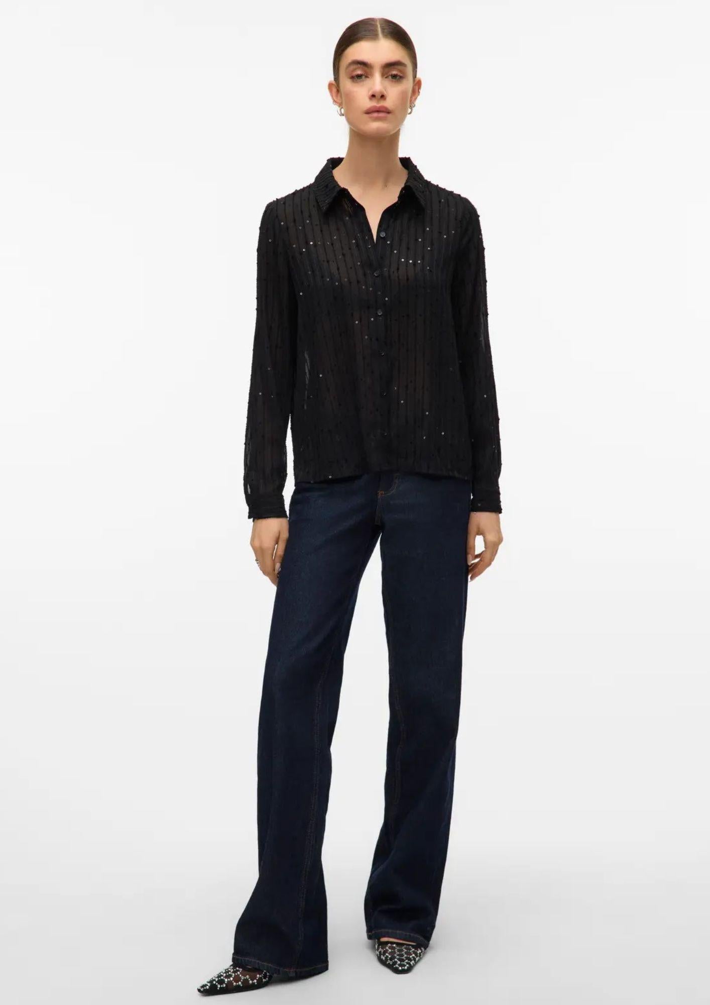 Vero Moda Camicia Donna Finola Nera 10332551 Black VERO MODA 