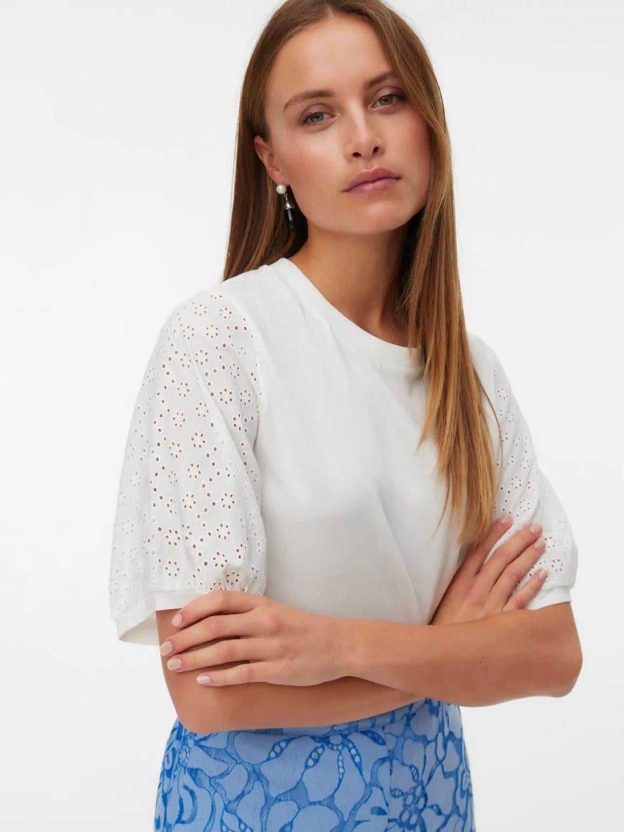 Vero Moda Top Donna Janni Bianco 10340706 Snow White VERO MODA 