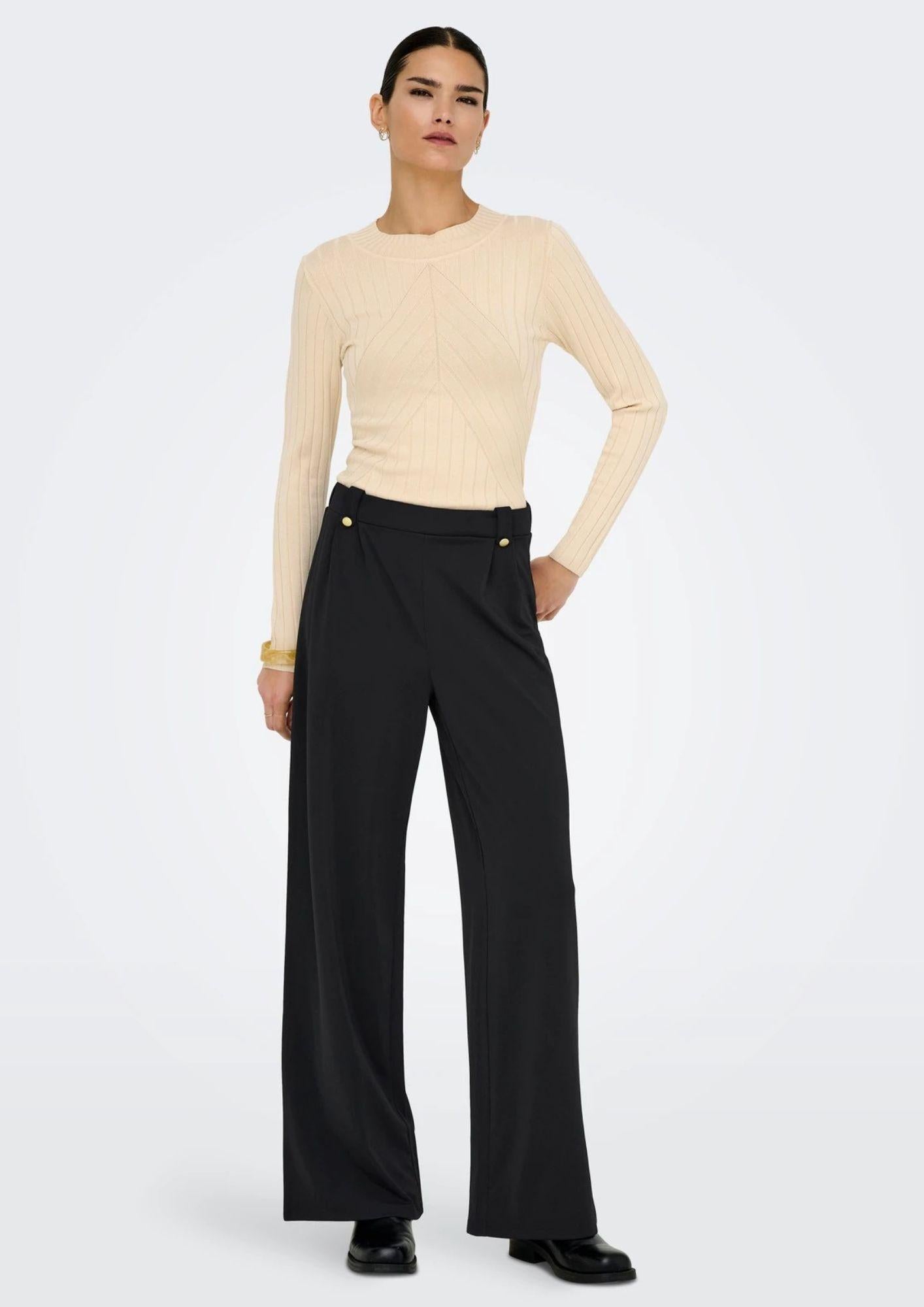 Jacqueline De Yong Pantalone Donna Nero 15352549 Black JACQUELINE DE YONG 
