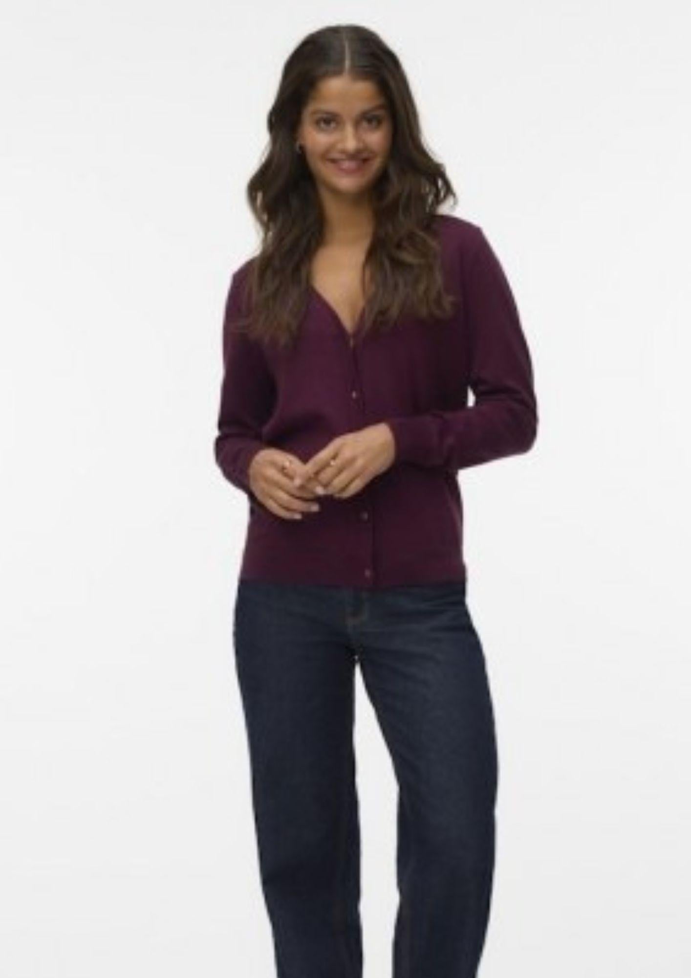 Vero Moda Cardigan In Maglia Donna Silje Bordeaux 10320456 Winetasting VERO MODA 