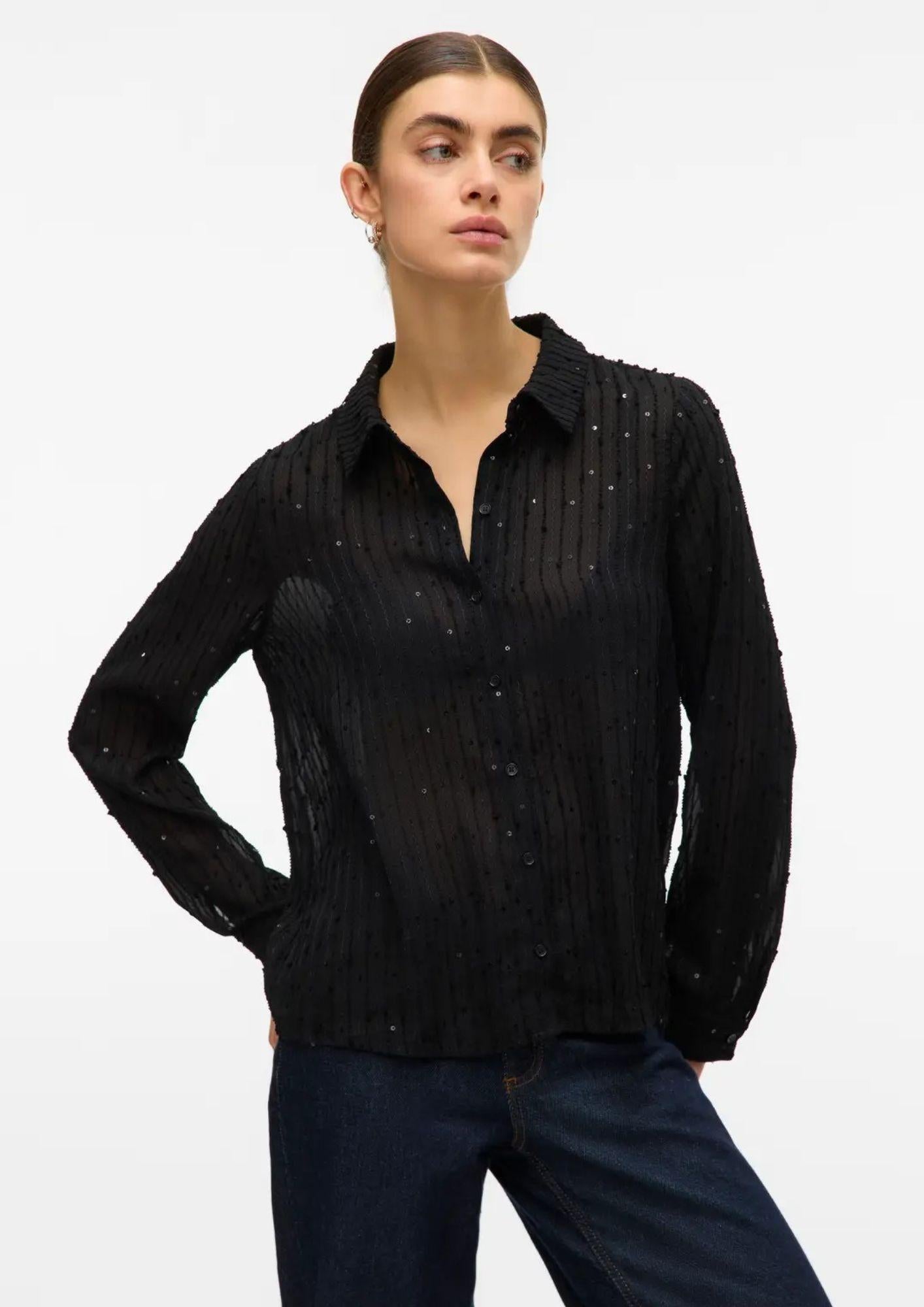 Vero Moda Camicia Donna Finola Nera 10332551 Black VERO MODA 
