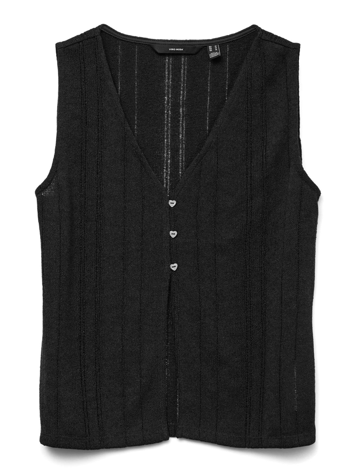 Vero Moda Top Donna Mea Con Scollo A V Nero 10329354 Black VERO MODA 