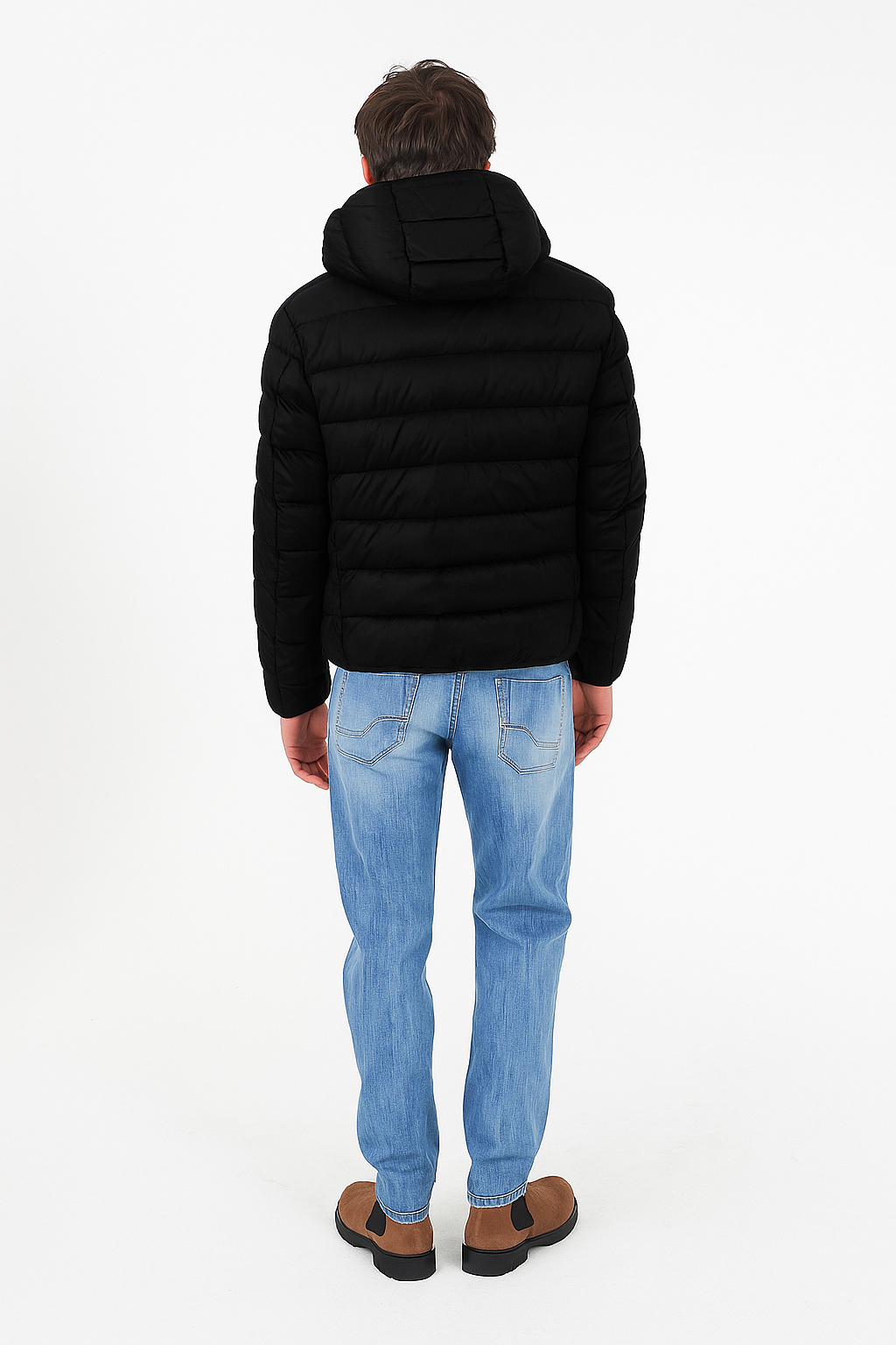 Giubbino Uomo Trapuntato Con Cappuccio Nero J876 QG00 0801 YES ZEE 