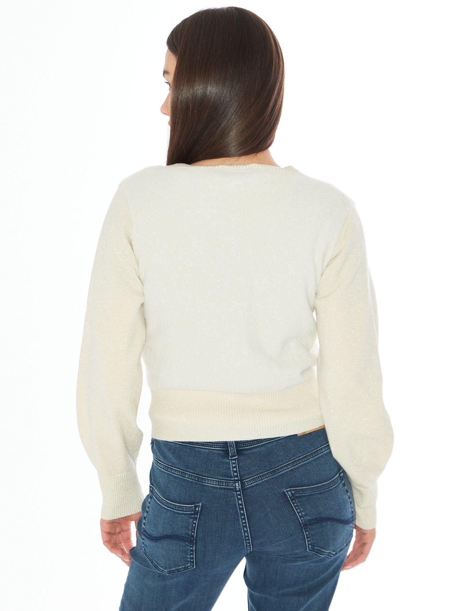 Yes Zee Cardigan Corto Donna Avorio M092 IS00 0157 YES ZEE 
