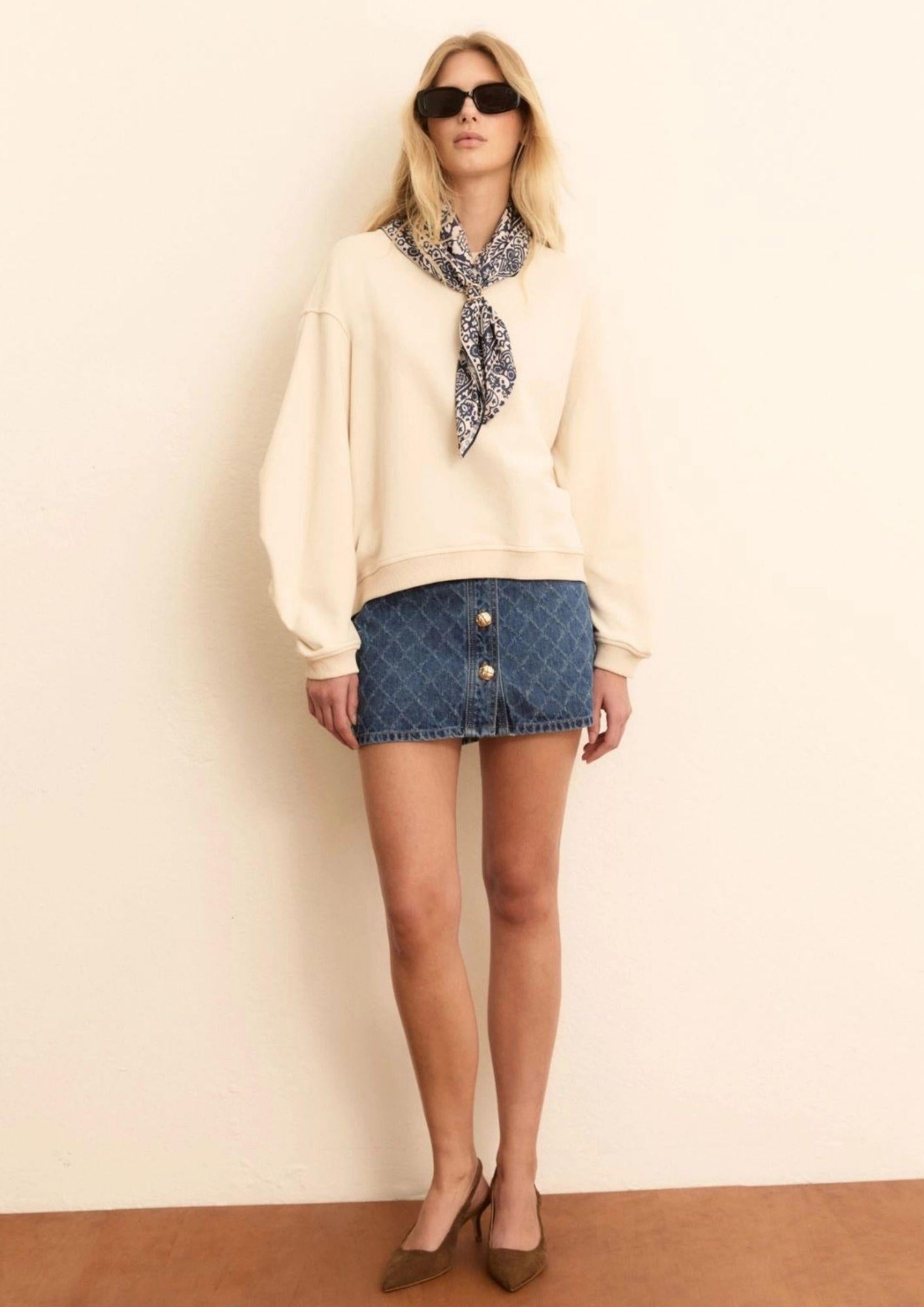 Emme Marella Felpa Donna Emigala Bianco Lana 2615921014200 001 EMME MARELLA 