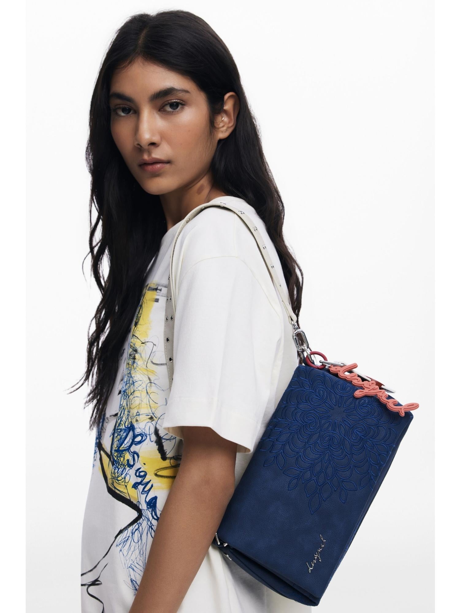 Desigual Borsa a tracolla piccola con rilievo mandala Donna Blu 25WAXPBF 5031 DESIGUAL 