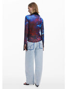 Desigual Maglietta abbottonata in chiffon Donna Nero 25WWTK61 2000 DESIGUAL 