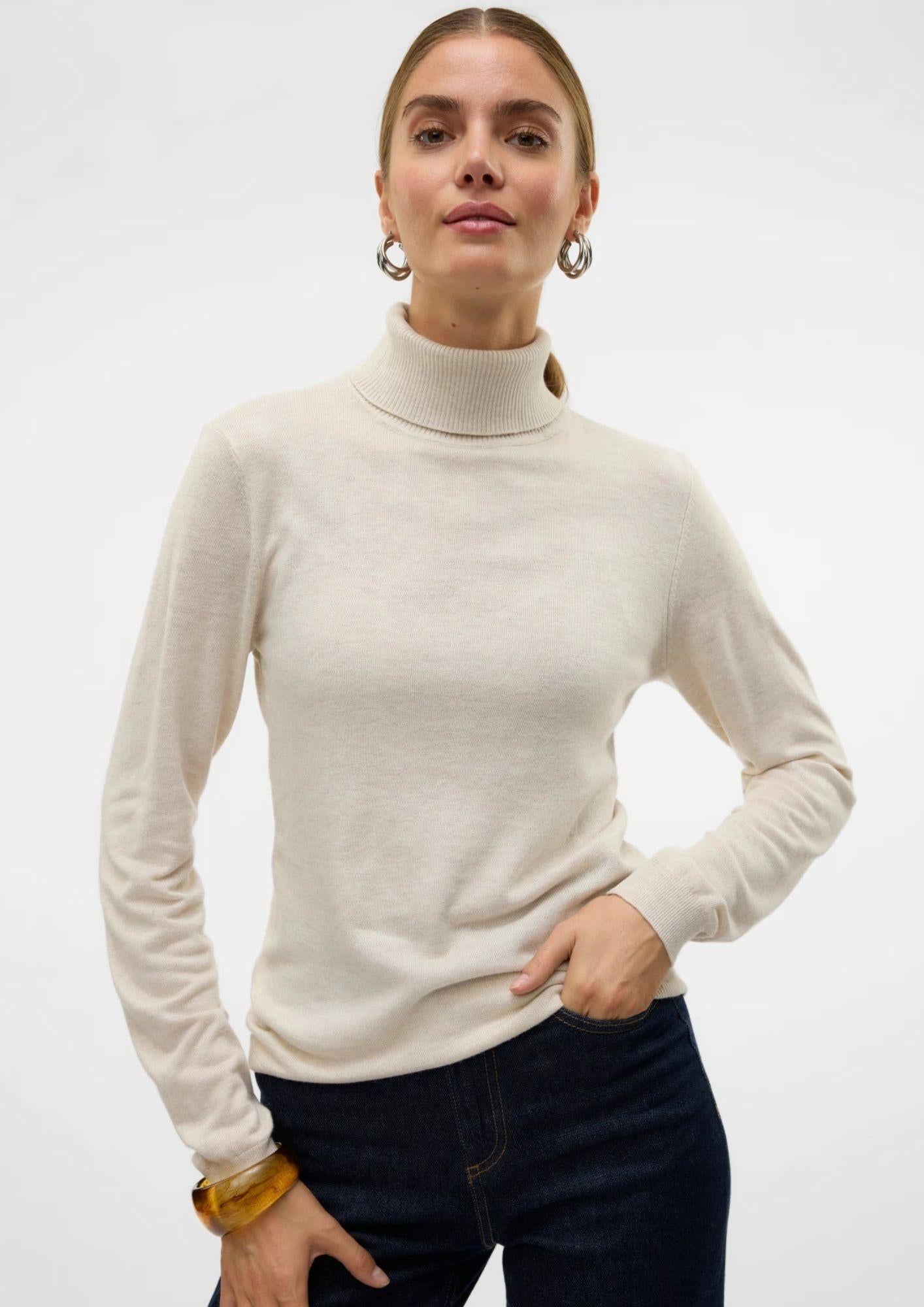 Vero Moda Maglione Donna Iris Beige Chiaro 10320450 Birch W. MELANGE VERO MODA 