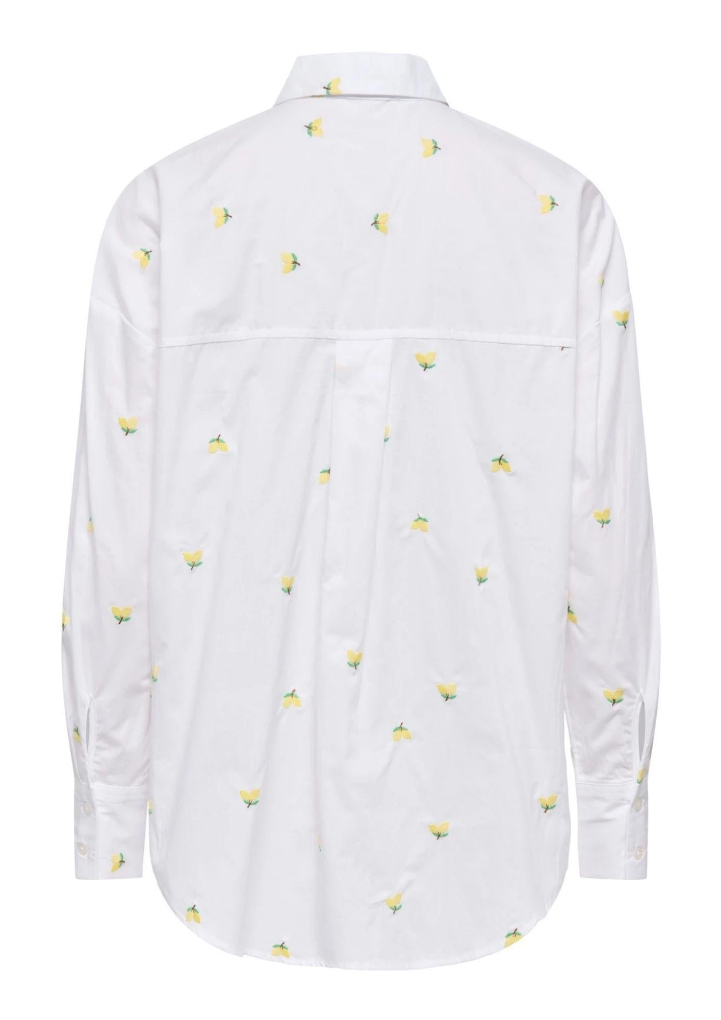 Jacqueline De Yong Camicia Donna Nelly Bianca Fiori Gialli 15330490 White YELLOW JACQUELINE DE YONG 