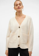 Vero Moda cardigan donna Boom Beige 10320457 Birch MELANGE VERO MODA 