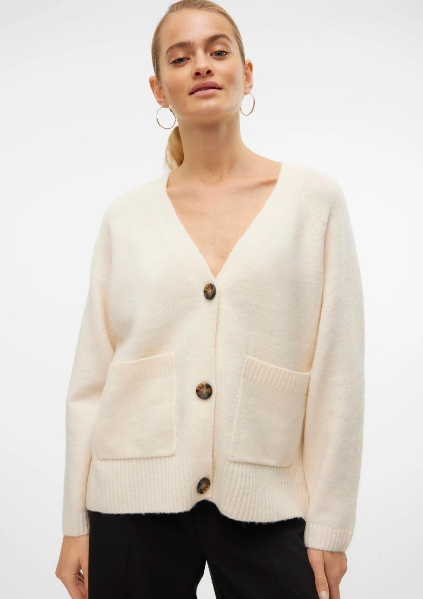 Vero Moda cardigan donna Boom Beige 10320457 Birch MELANGE VERO MODA 