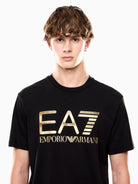 EA7 Emporio Armani T-shirt Logo Series in cotone con maxi logo Uomo Nero 7M001189 AF17789 UC001 EA7 EMPORIO ARMANI 