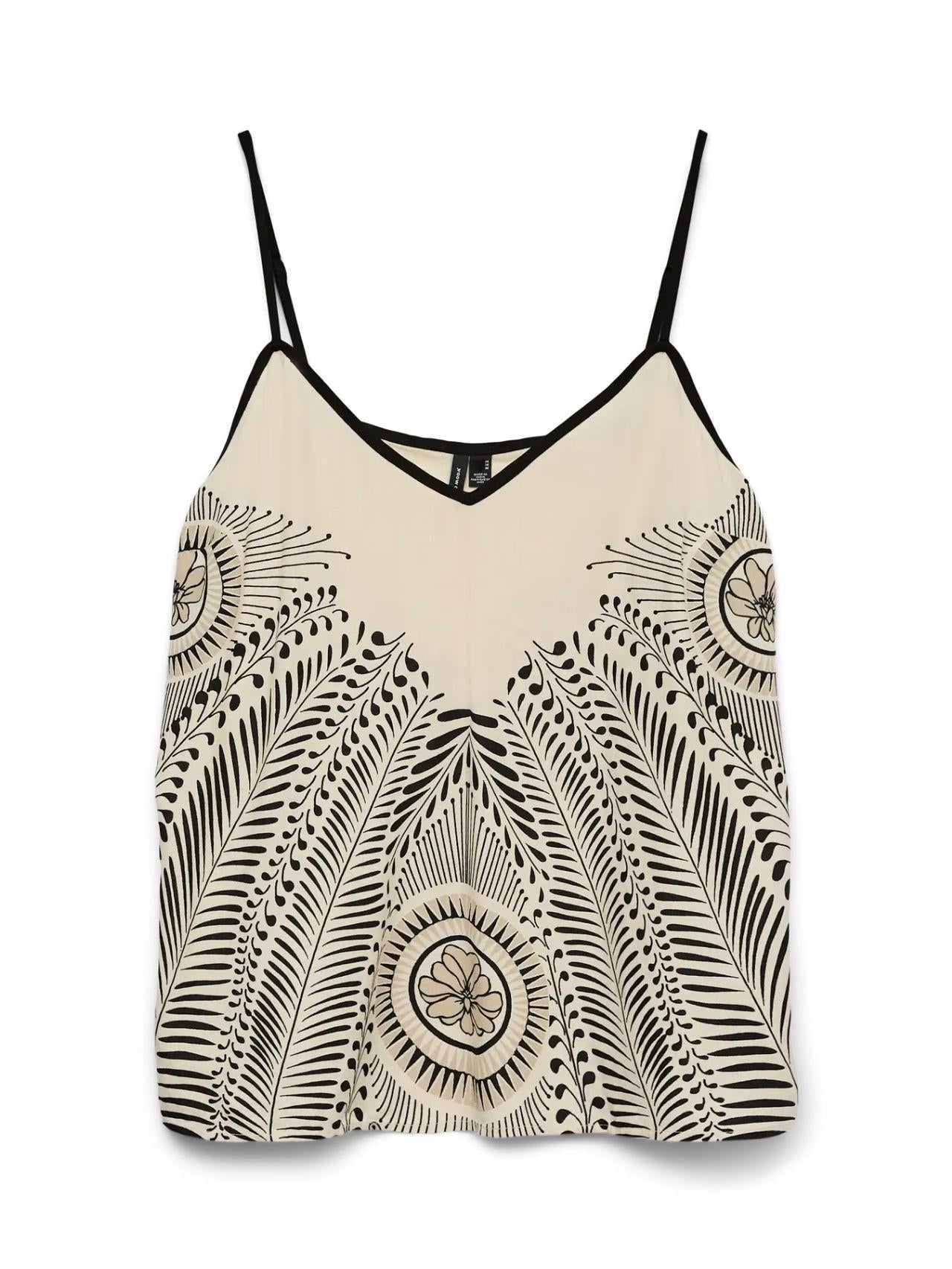 Vero Moda Top Donna Lalita Grigio Betulla Stampa Zola 10340011 Birch Zola VERO MODA 