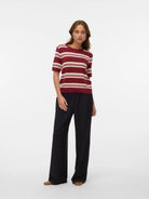 Vero Moda VMCARMELIA Pullover in maglia Donna Syrah W. ROSE ELGANCE BIRCH 10330825 Syrah VERO MODA 