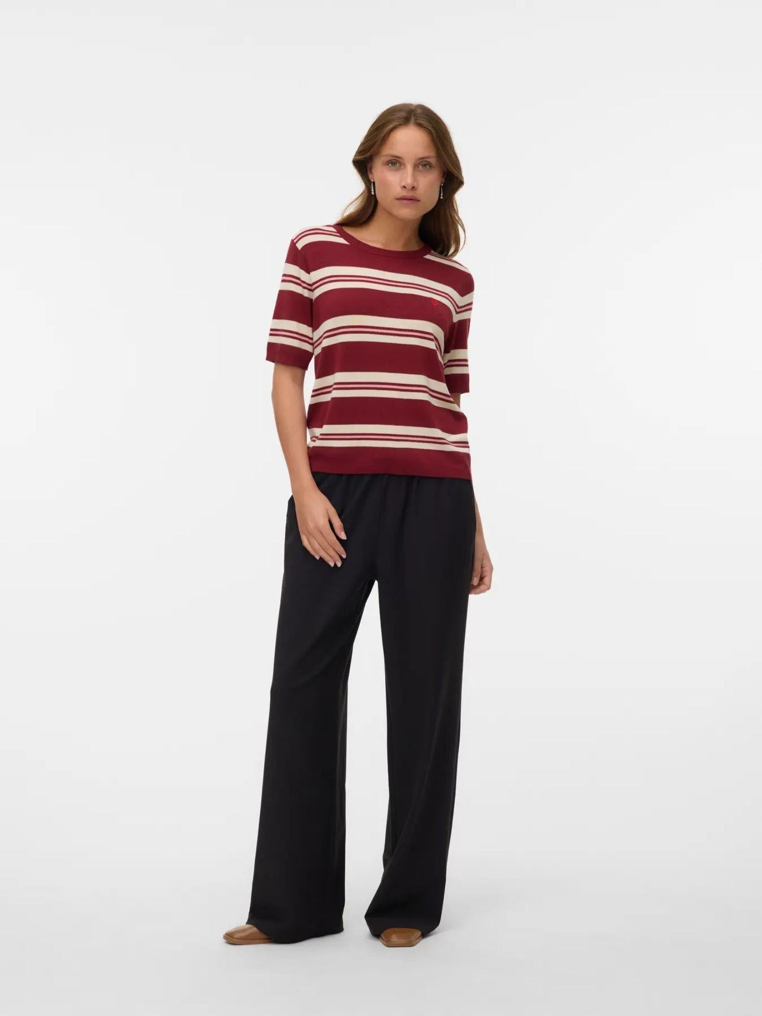 Vero Moda VMCARMELIA Pullover in maglia Donna Syrah W. ROSE ELGANCE BIRCH 10330825 Syrah VERO MODA 