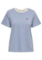 Jacqueline De Yong T-Shirt Donna Pisa Azzurra e Bianca 15298612 Ebb And Flow CD STRIPES JACQUELINE DE YONG 