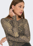 Jacqueline De Yong Top Donna Elsa Marrone Animalier 15356004 Chocolate Brown LEO JACQUELINE DE YONG 