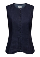 Only Gilet Donna Ashby Blu Denim Scuro 15364571 Dark Blue Denim ONLY 