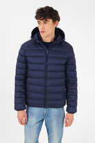 Giubbino Uomo Trapuntato Con Cappuccio Blu J876 QG00 0713 YES ZEE 