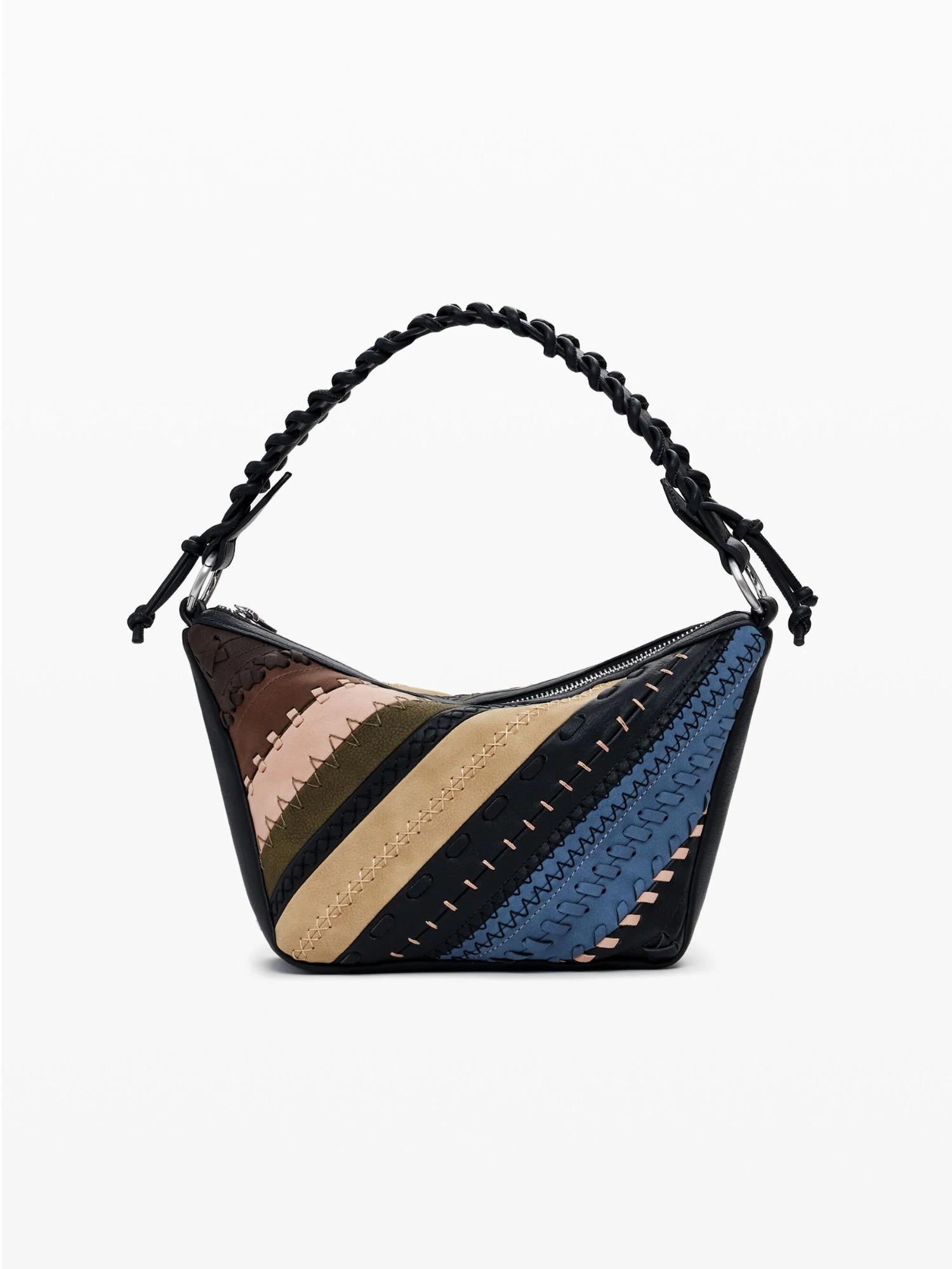 Desigual Borsa a spalla patchwork media Donna Marrone 25WAXP78 6000 DESIGUAL 