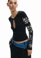 Desigual T-Shirt Donna Zagreb Nera 26SWTK18 2000 DESIGUAL 