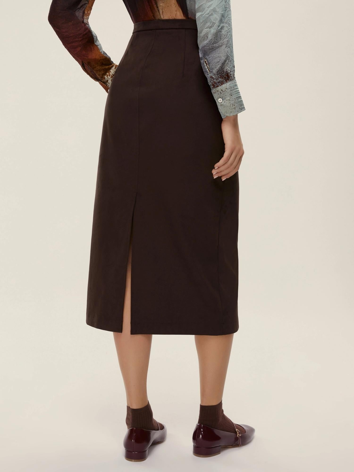 Emme Marella Gonna a tubino stretch Donna Dritto Testa di moro 2525776011200 005 EMME MARELLA 