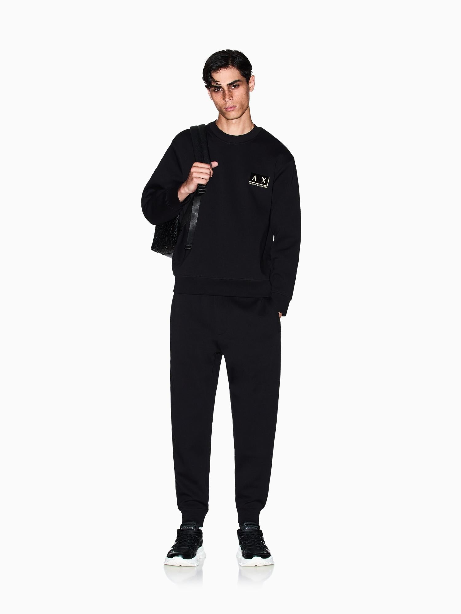 Armani Exchange Pantaloni Uomo jogger in cotone felpato Nero XM001886 AF10818 MC237 ARMANI EXCHANGE 