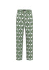 Musa Women's Pants White Green Geometric Print