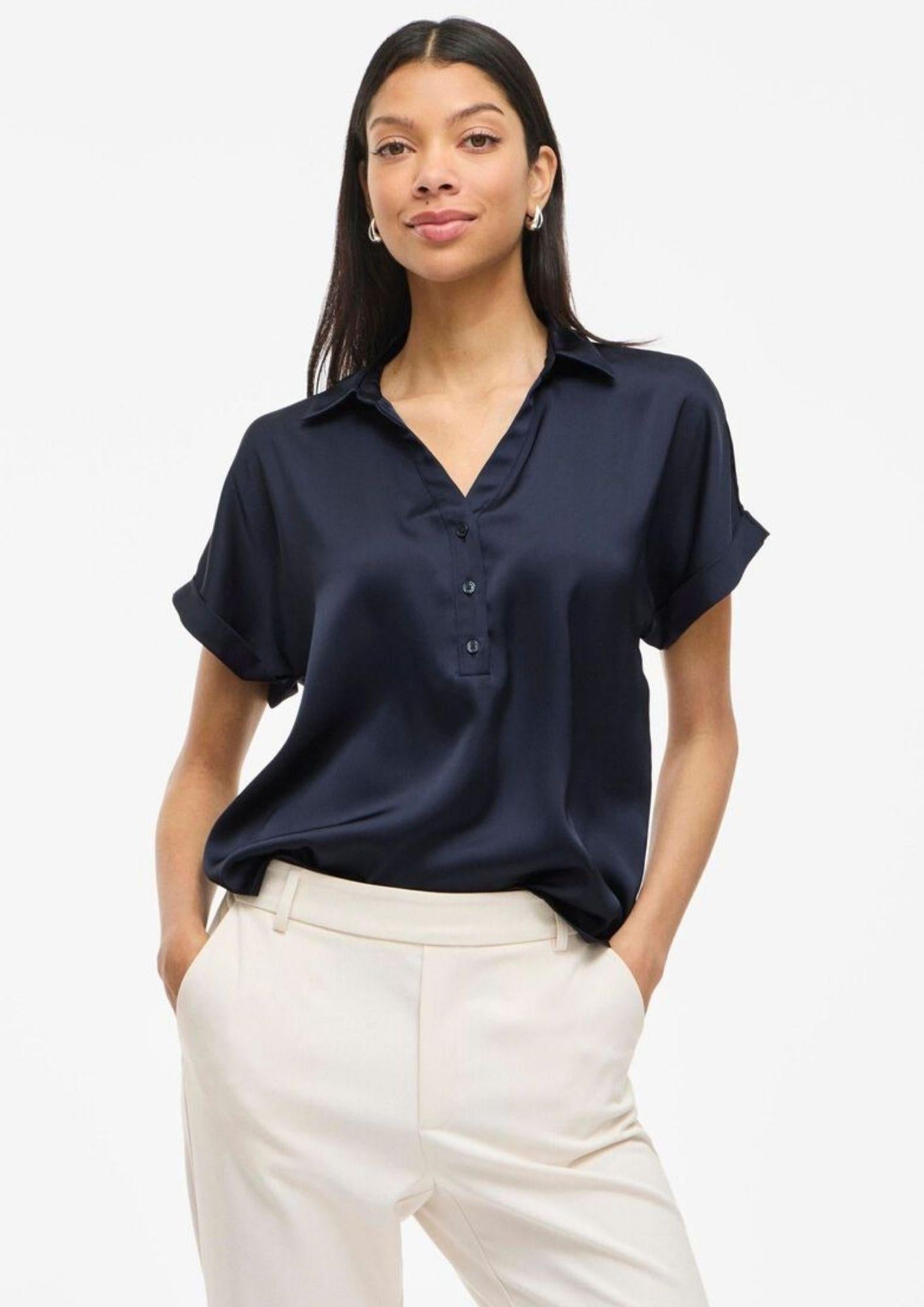 Vila CAmicia Donna Enna Blu Navy 14107405 Navy Blazer VILA 