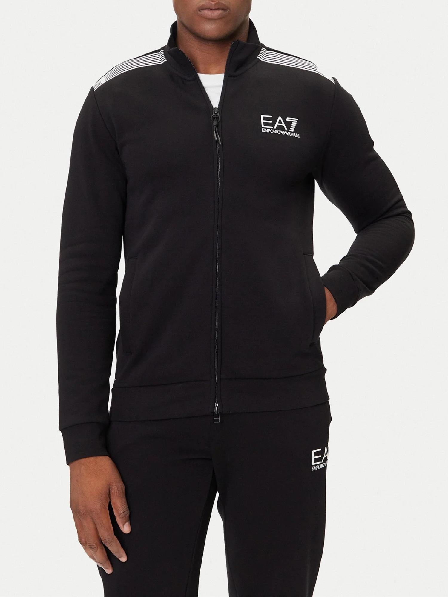 EA7 Emporio Armani Tuta Uomo con zip Nero Slim Fit 7M000966 AF10377 UC001 EA7 EMPORIO ARMANI 