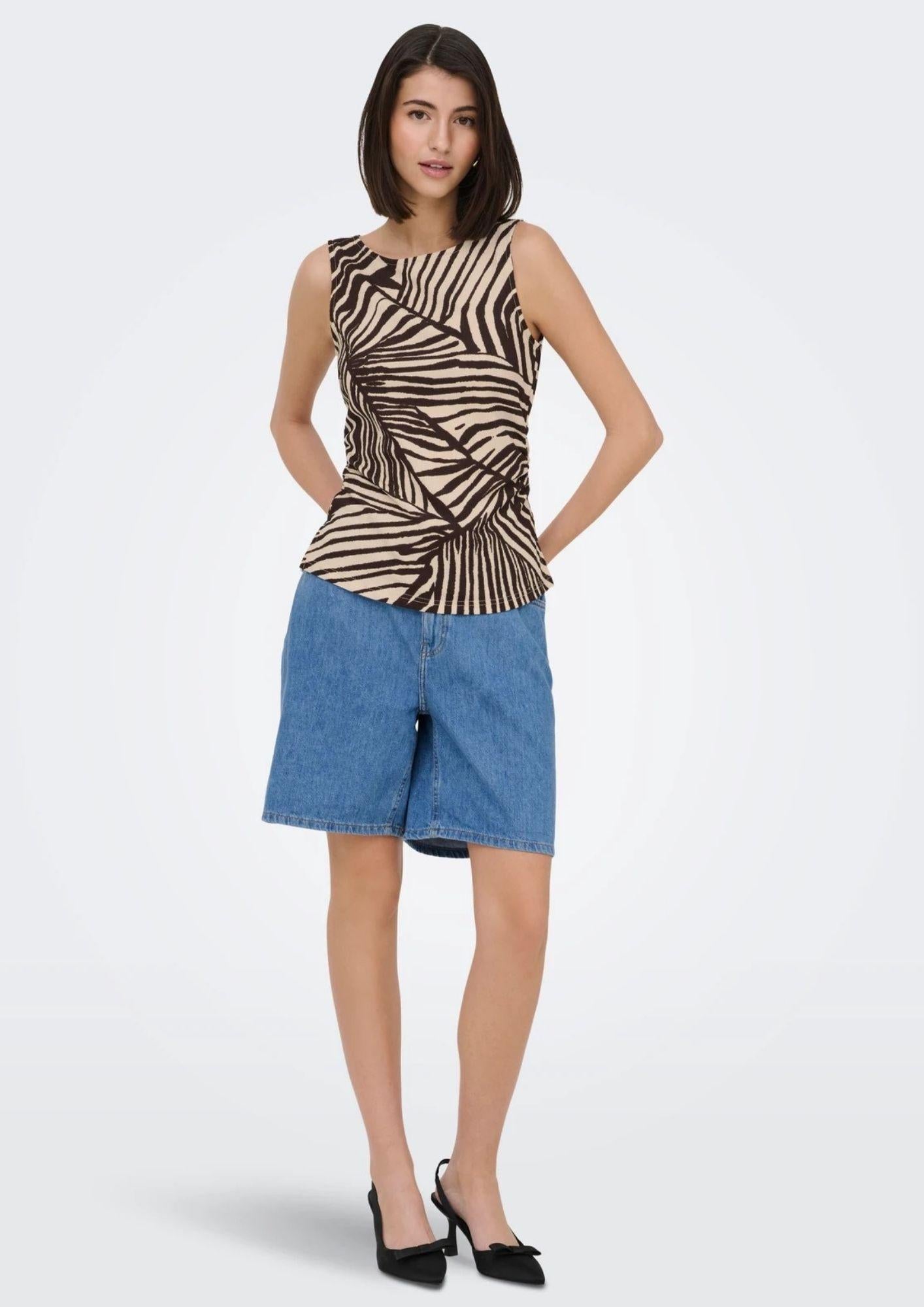 Jacqueline De Yong Top Donna Debbie Sabbia e Marrone 15371547 Sandshell CHOCOLATE JACQUELINE DE YONG 