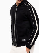 EA7 Emporio Armani Felpa con cappuccio e zip Logo Series in misto cotone Uomo Nero 7M000973 AF10377 UC001 EA7 EMPORIO ARMANI 