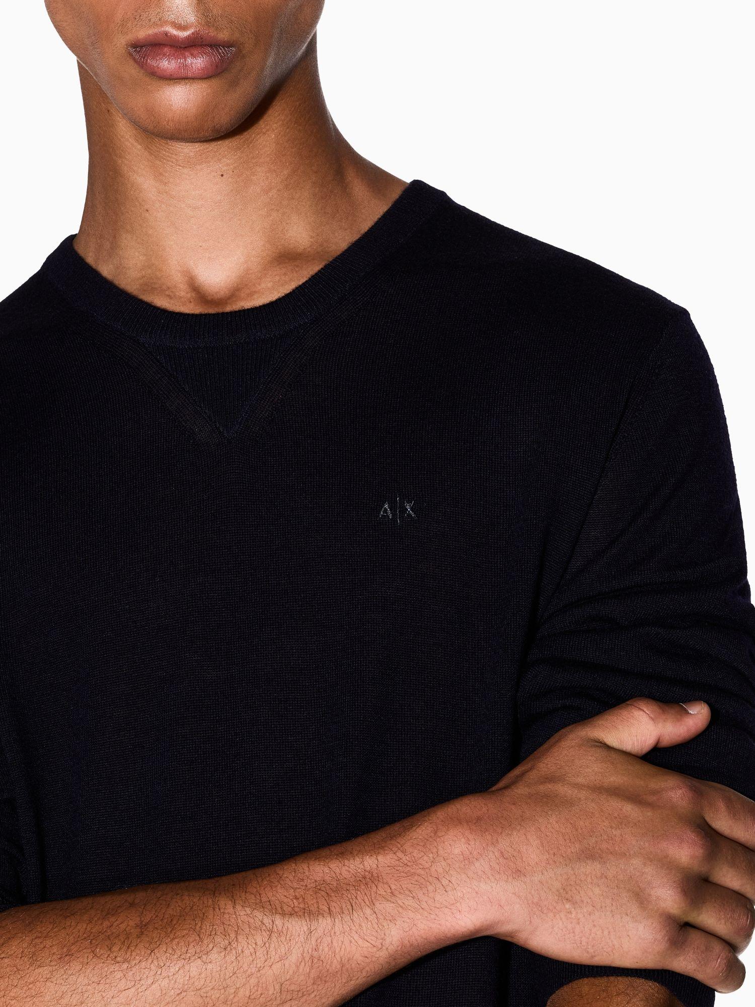 Armani Exchange Maglione girocollo in lana vergine Uomo Blu Navy 8NZM3A ZM8AZ 1510 ARMANI EXCHANGE 
